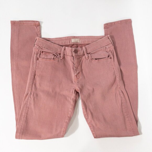 Mother The Looker POP Skinny Jean SZ 27 Light Pink Denim Long - Picture 10 of 12